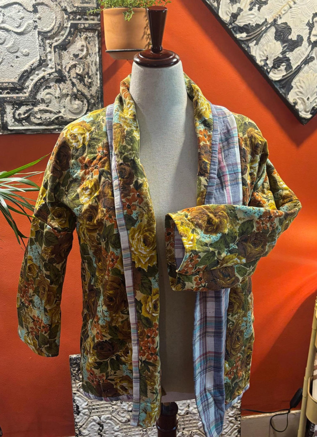 1970s Vintage Quilt Jacket: Handmade Patchwork Kim Coat