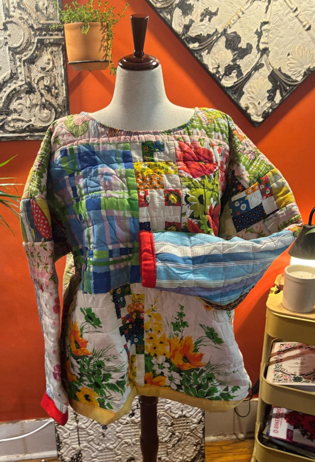 Quilt Pullover Beatrice Quilt Coat Handmade Vintage Patchwork Jacket One of a Kind