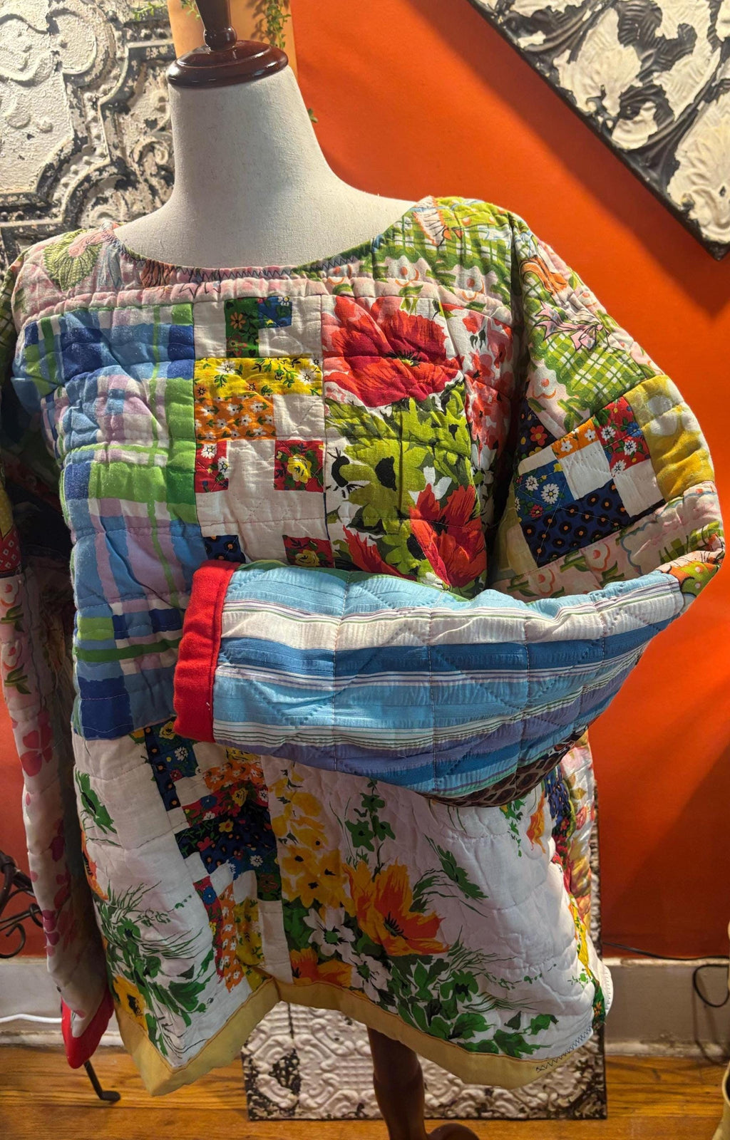 Quilt Pullover Beatrice Quilt Coat Handmade Vintage Patchwork Jacket One of a Kind