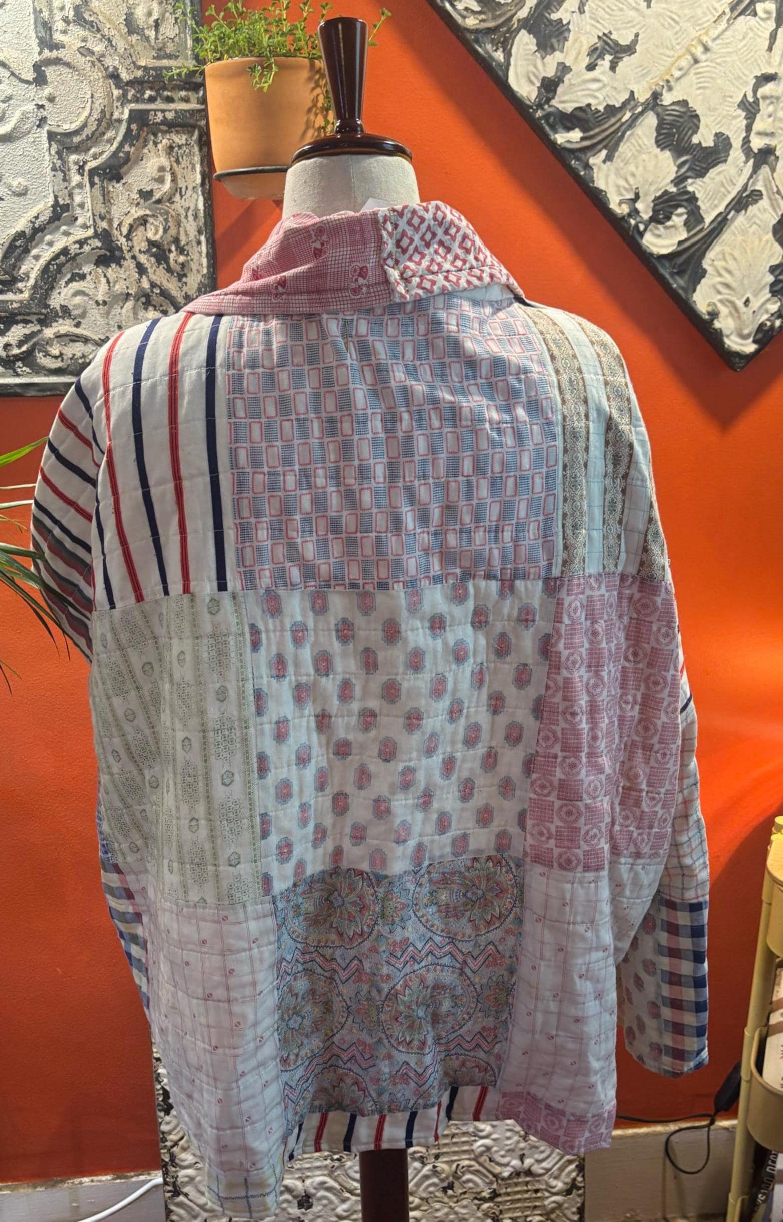 Handmade Patchwork Jacket from Antique Quilt: Frankie Coat – Muted Tones, Heirloom Feel