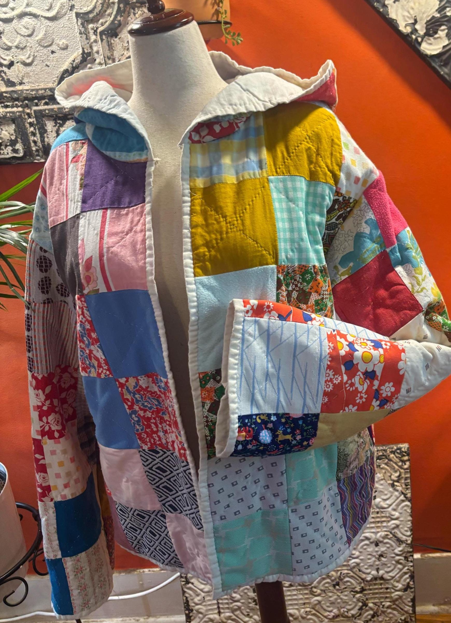 Elizabeth Quilt Jacket – Vintage Patchwork Coat, One-of-a-Kind Statement Piece