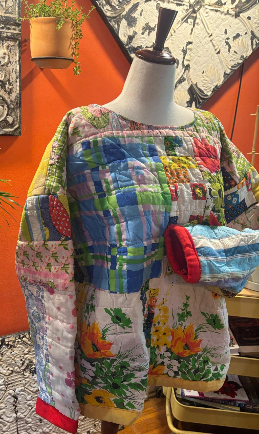 Quilt Pullover Beatrice Quilt Coat Handmade Vintage Patchwork Jacket One of a Kind