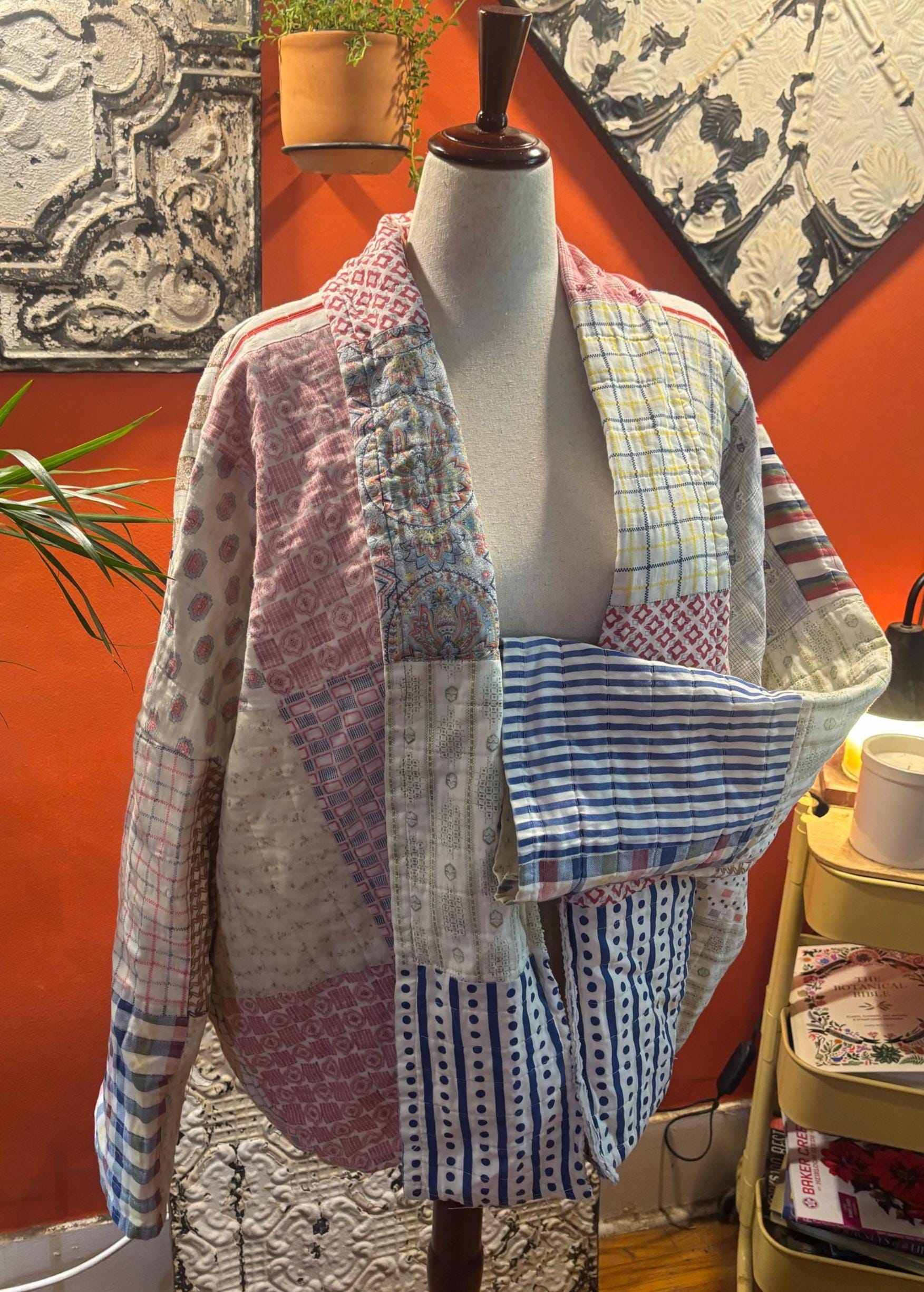 Handmade Patchwork Jacket from Antique Quilt: Frankie Coat – Muted Tones, Heirloom Feel