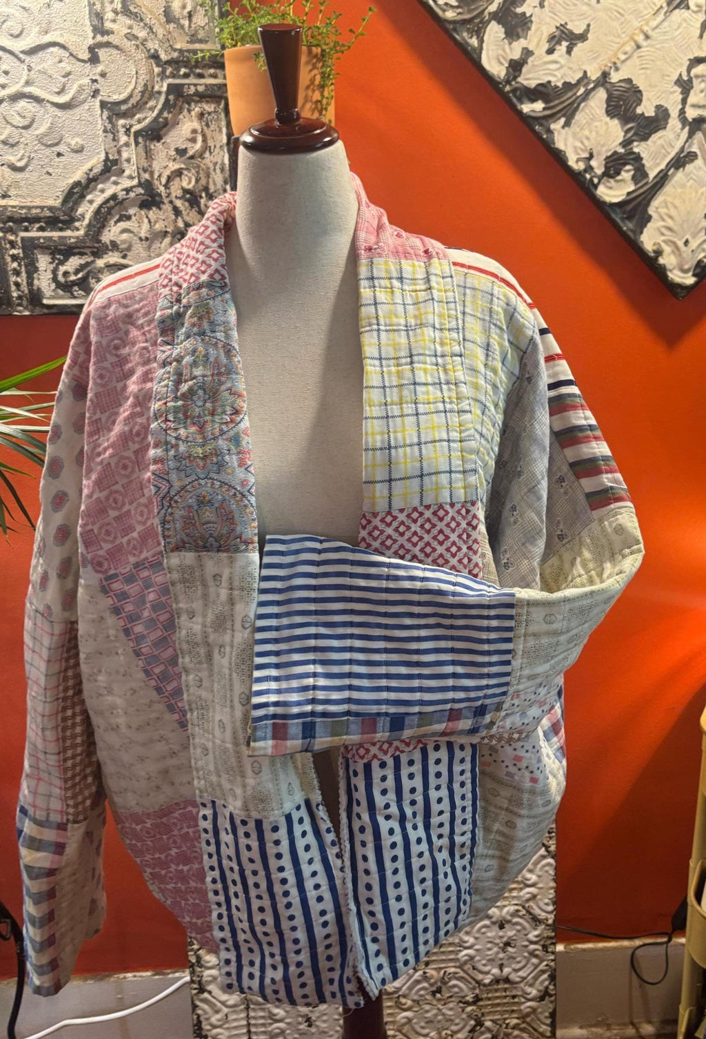 Handmade Patchwork Jacket from Antique Quilt: Frankie Coat – Muted Tones, Heirloom Feel