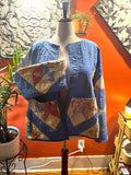 Antique Feed Sack Quilt Coat: Vintage Patchwork Americana Jacket Celestine