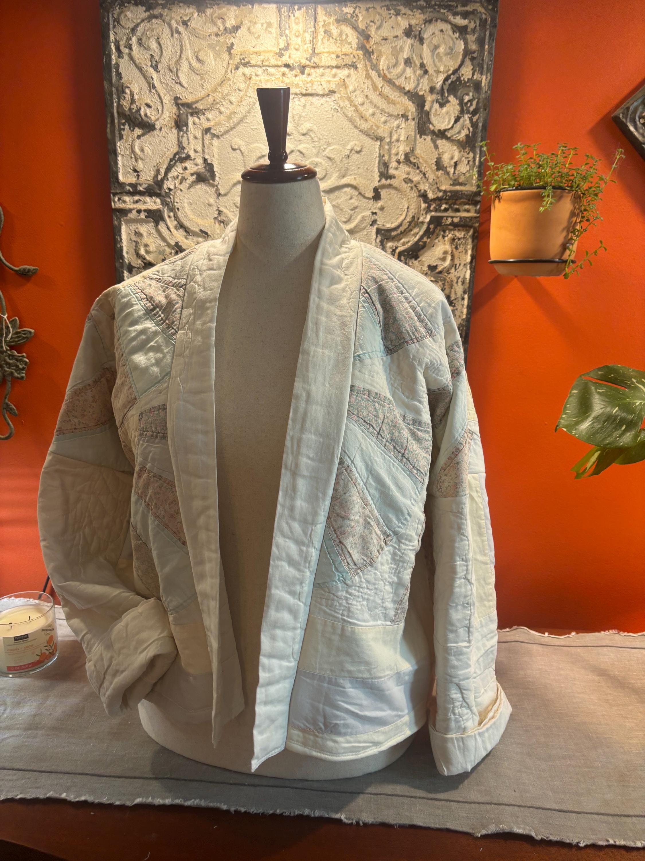 Antique Quilt Coat Handmade Vintage Patchwork Jacket One of a Kind “Blythe”