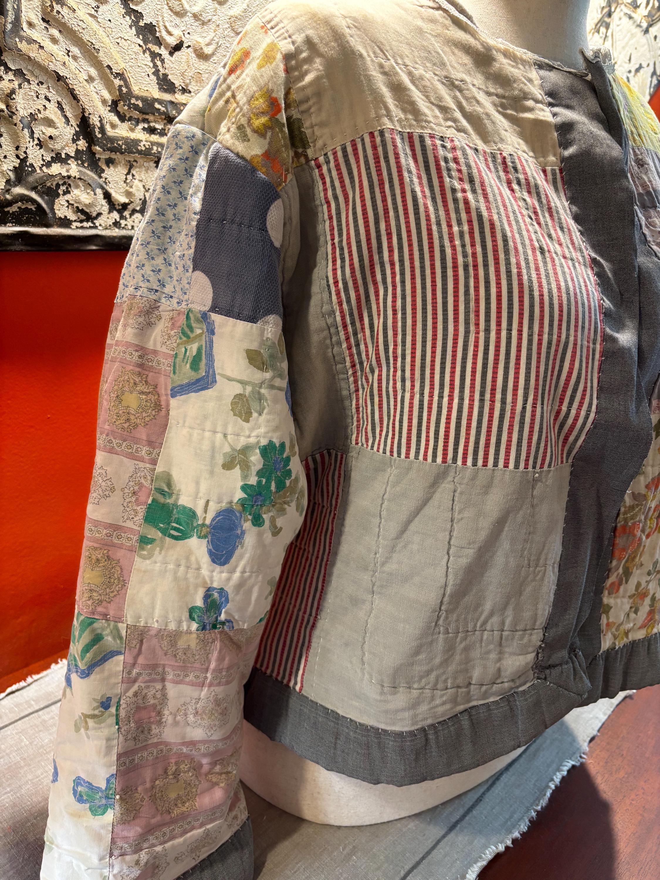 Vintage Quilt Jacket – Handmade Patchwork Coat, One of a Kind
