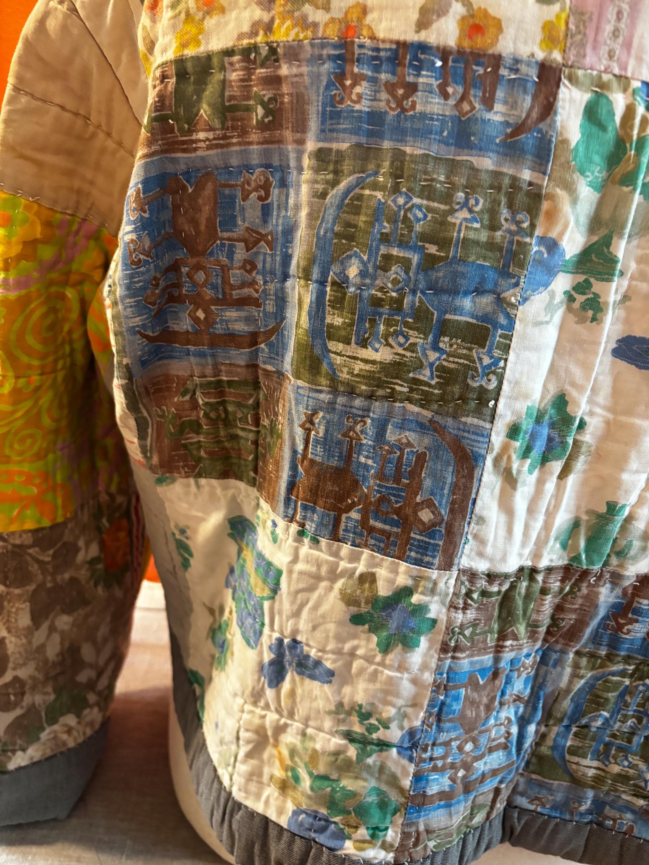 Vintage Quilt Jacket – Handmade Patchwork Coat, One of a Kind