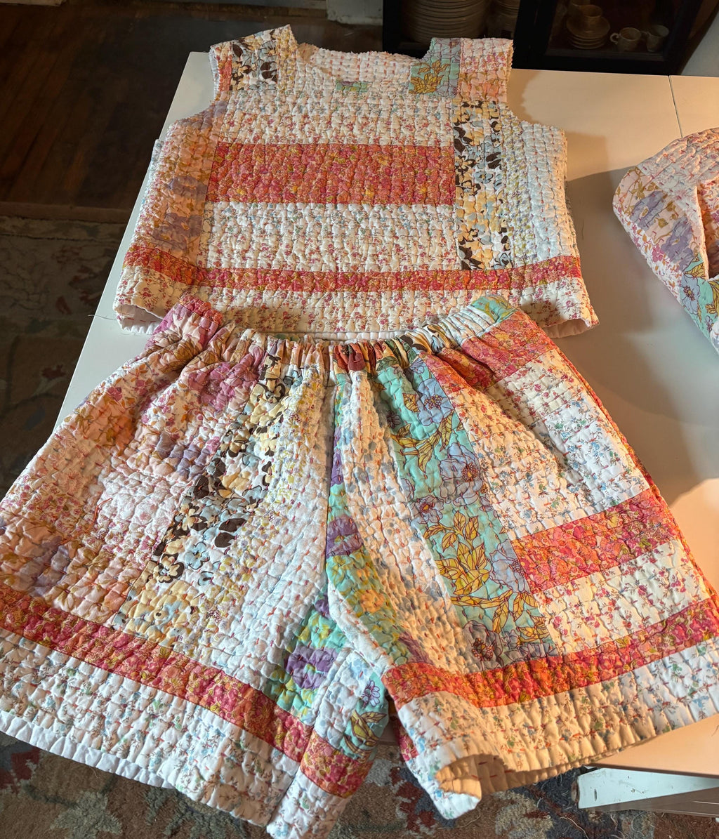 Handmade Upcycled Short Set : Bethany