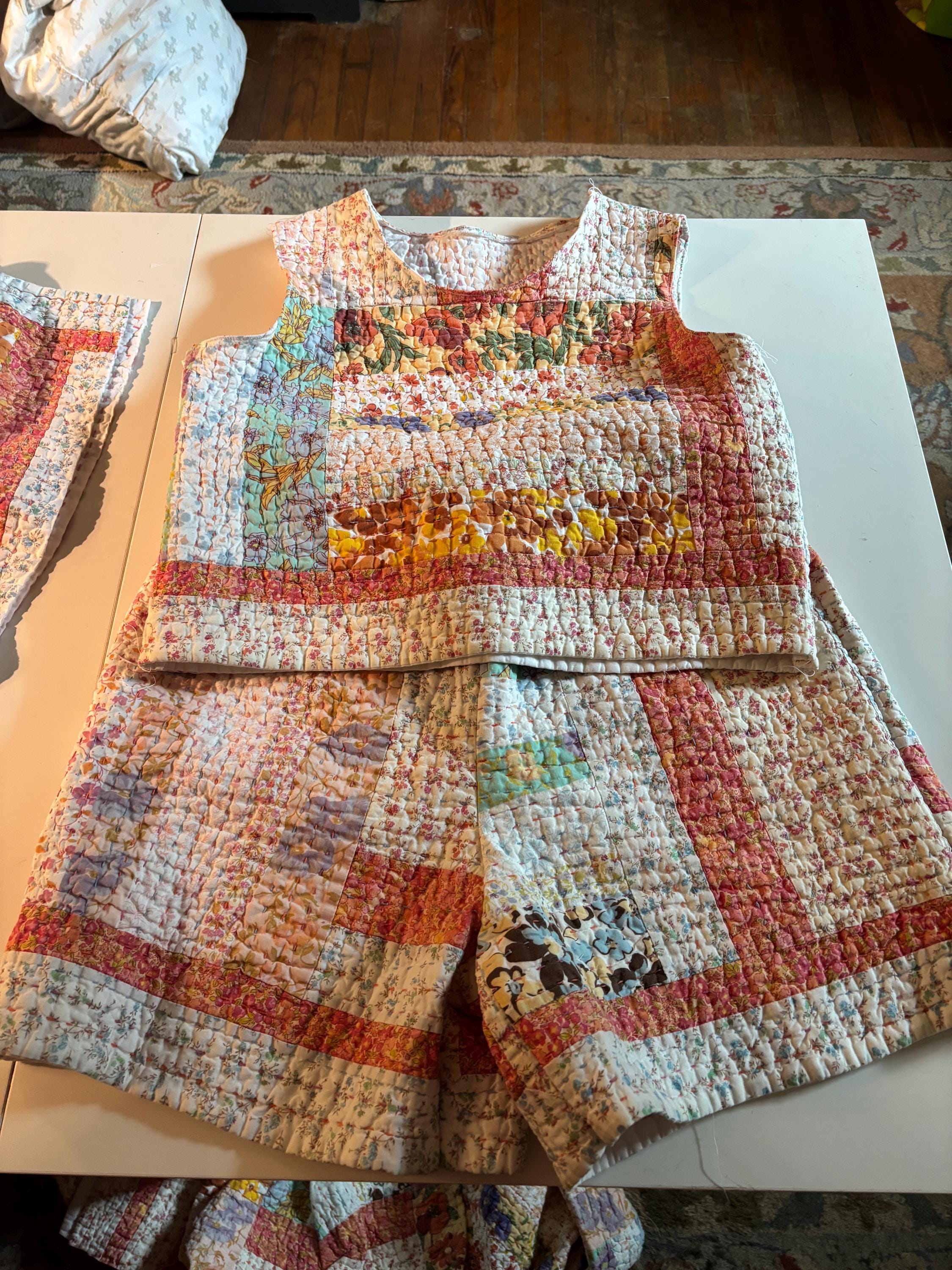Handmade Upcycled Short Set : Bethany