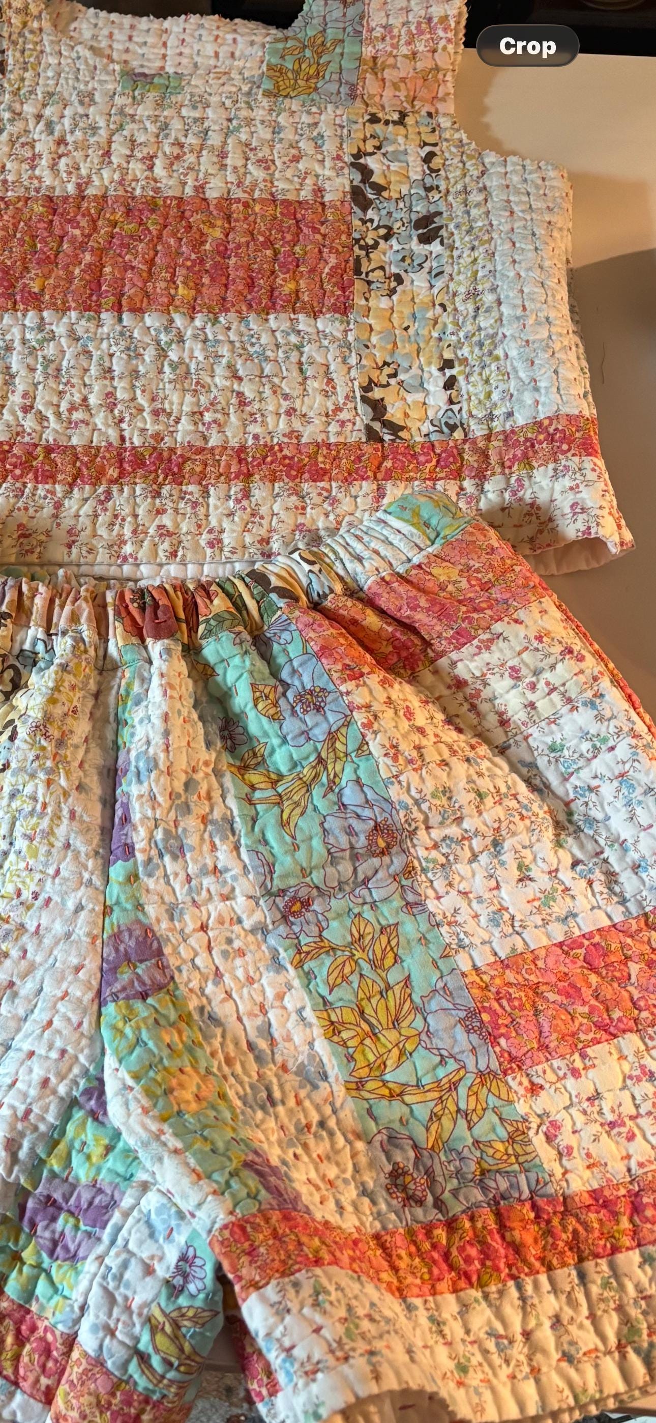 Handmade Upcycled Short Set : Bethany