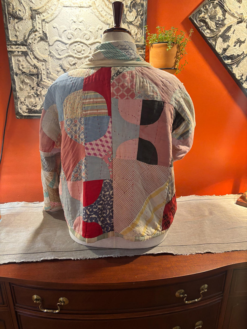 Handcrafted Vintage Patchwork Quilt Coat: Reimagined Wearable Art Jacket Pippa
