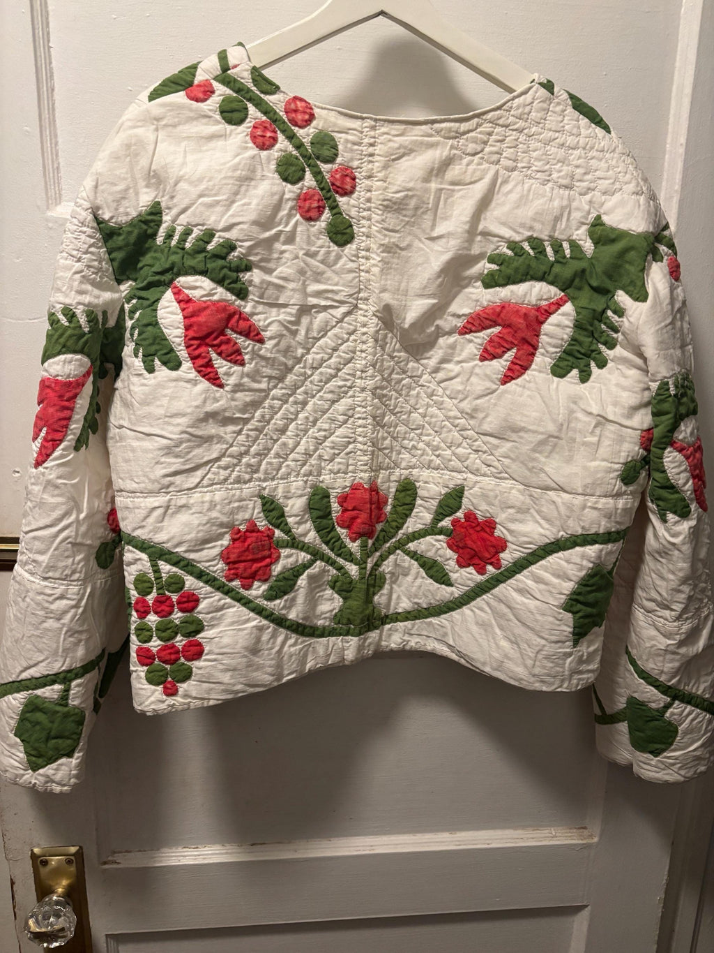 Antique Rose Quilt Jacket – Handmade Botanical Patchwork Coat