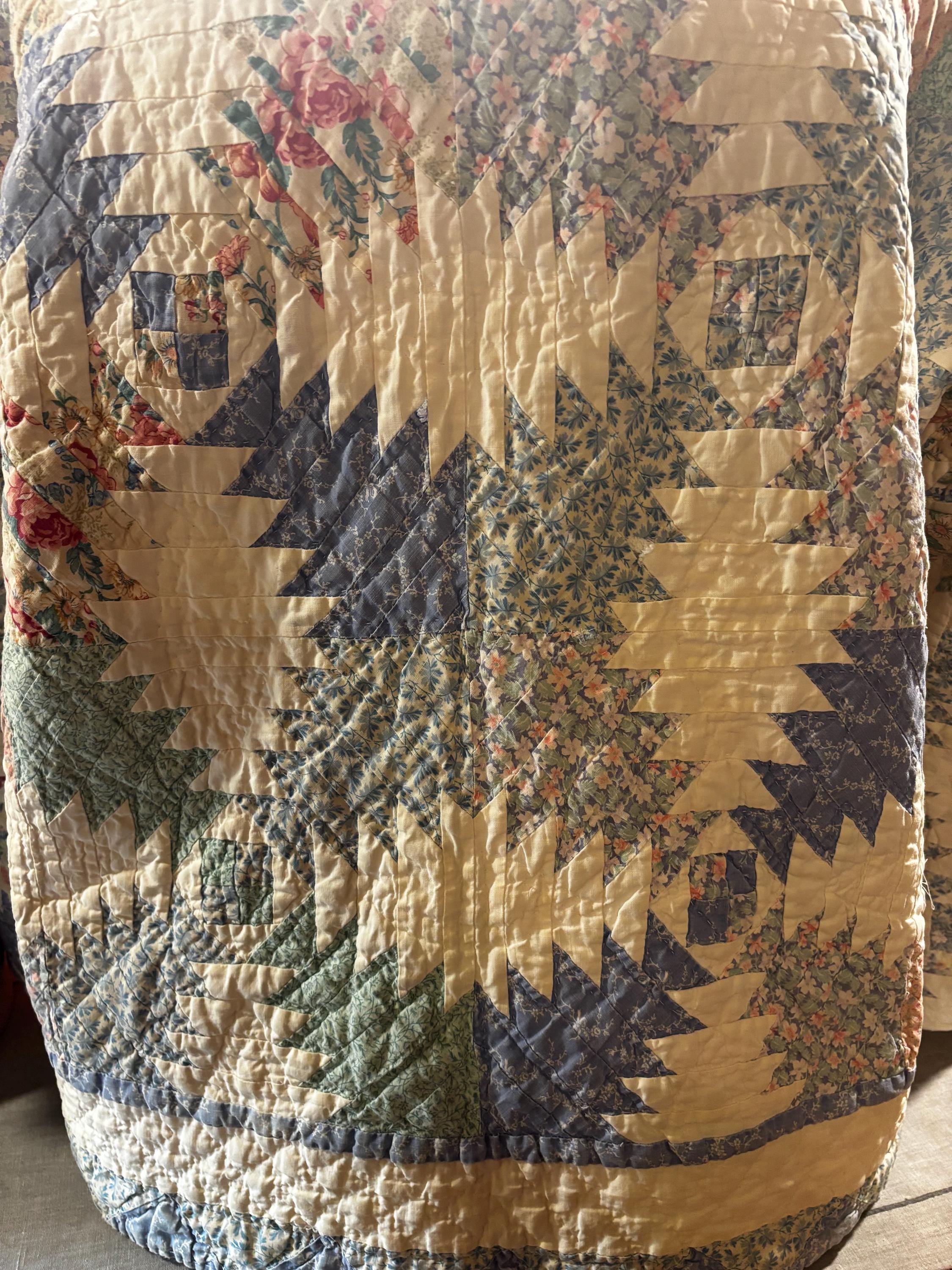 Vintage Quilt Coat: Josie Star Pattern Patchwork Jacket (L-XL)