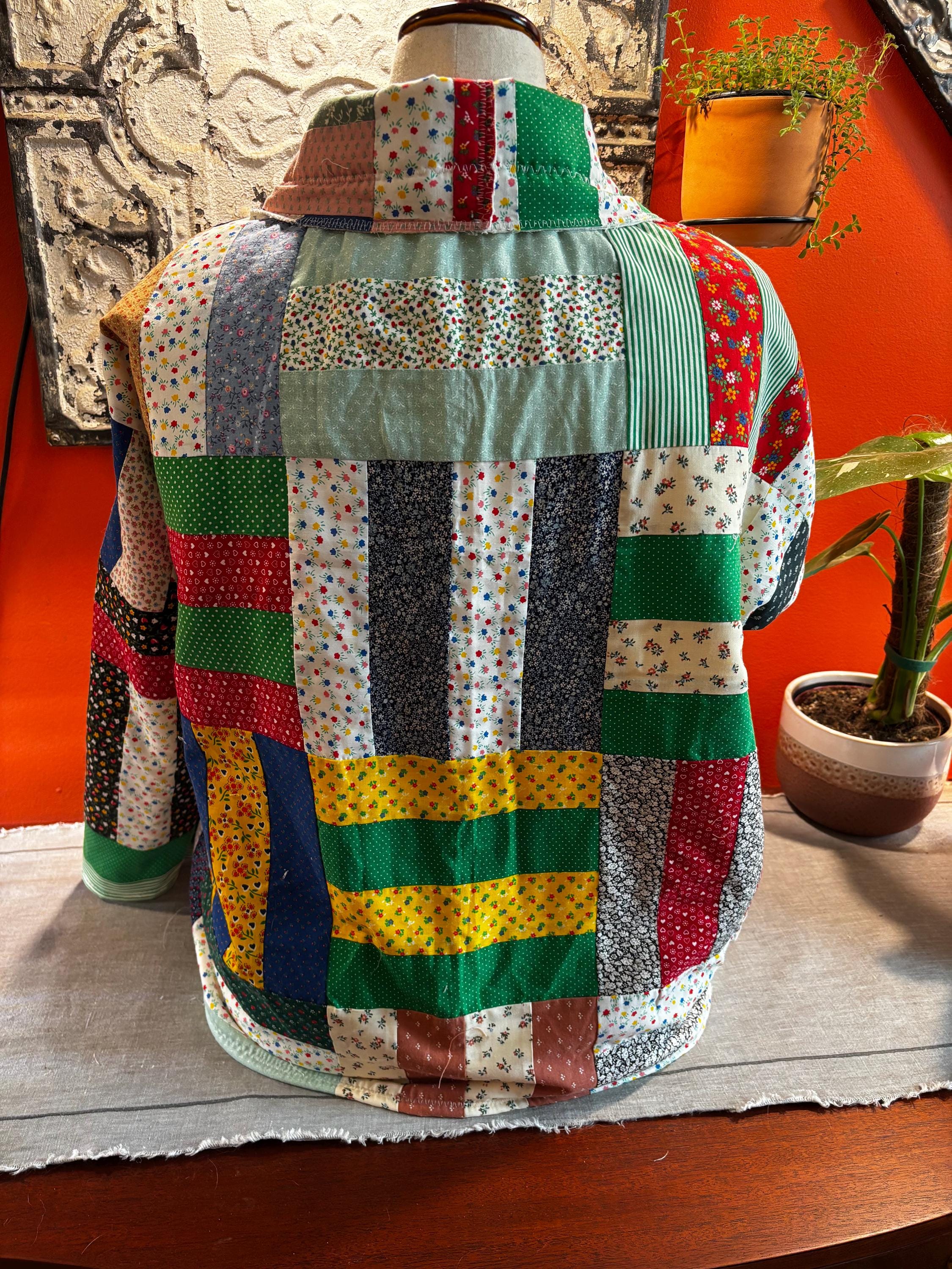 Handmade Patchwork Quilt Coat – Modern Kimono Jacket, One of a Kind