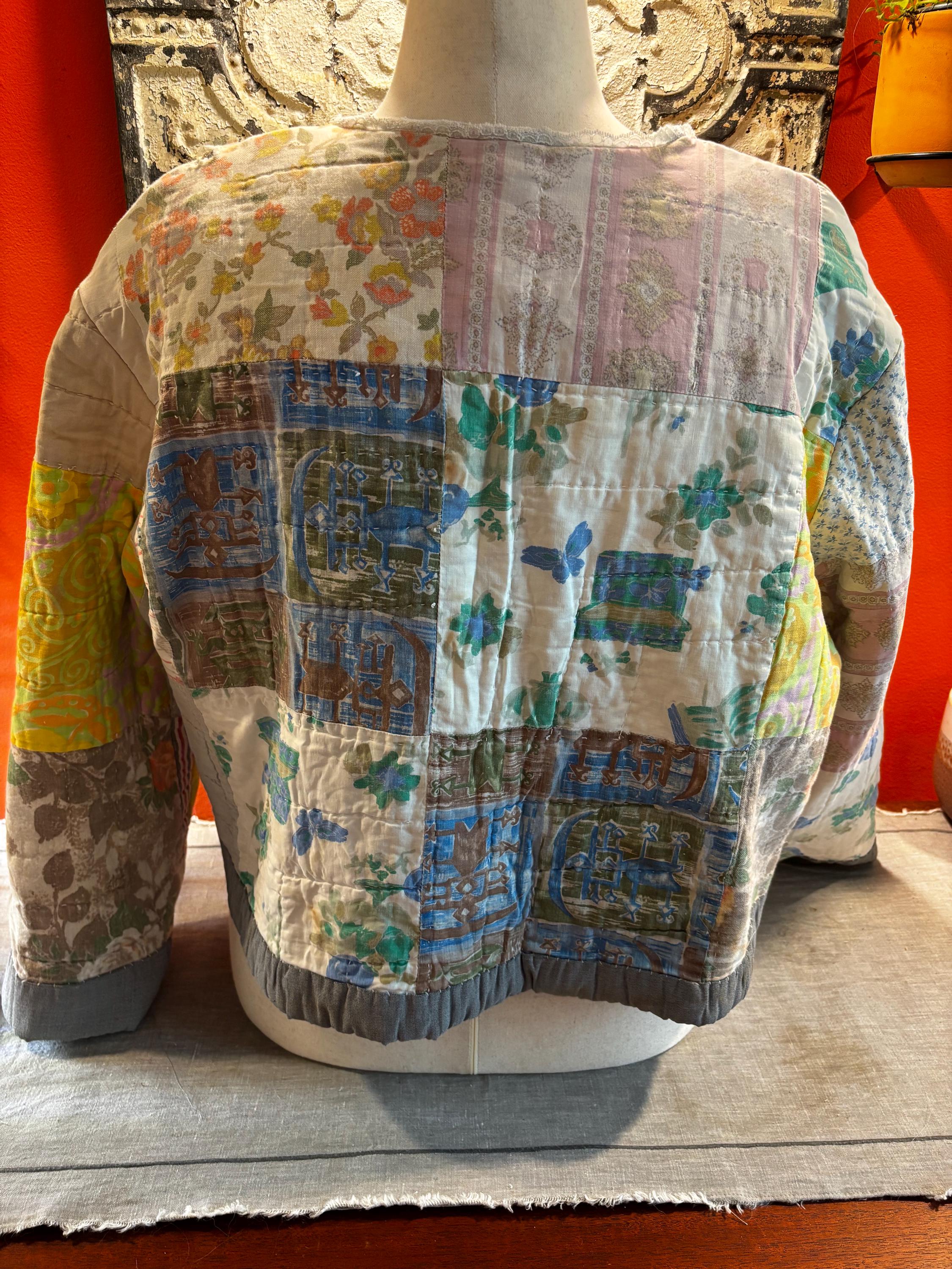 Vintage Quilt Jacket – Handmade Patchwork Coat, One of a Kind