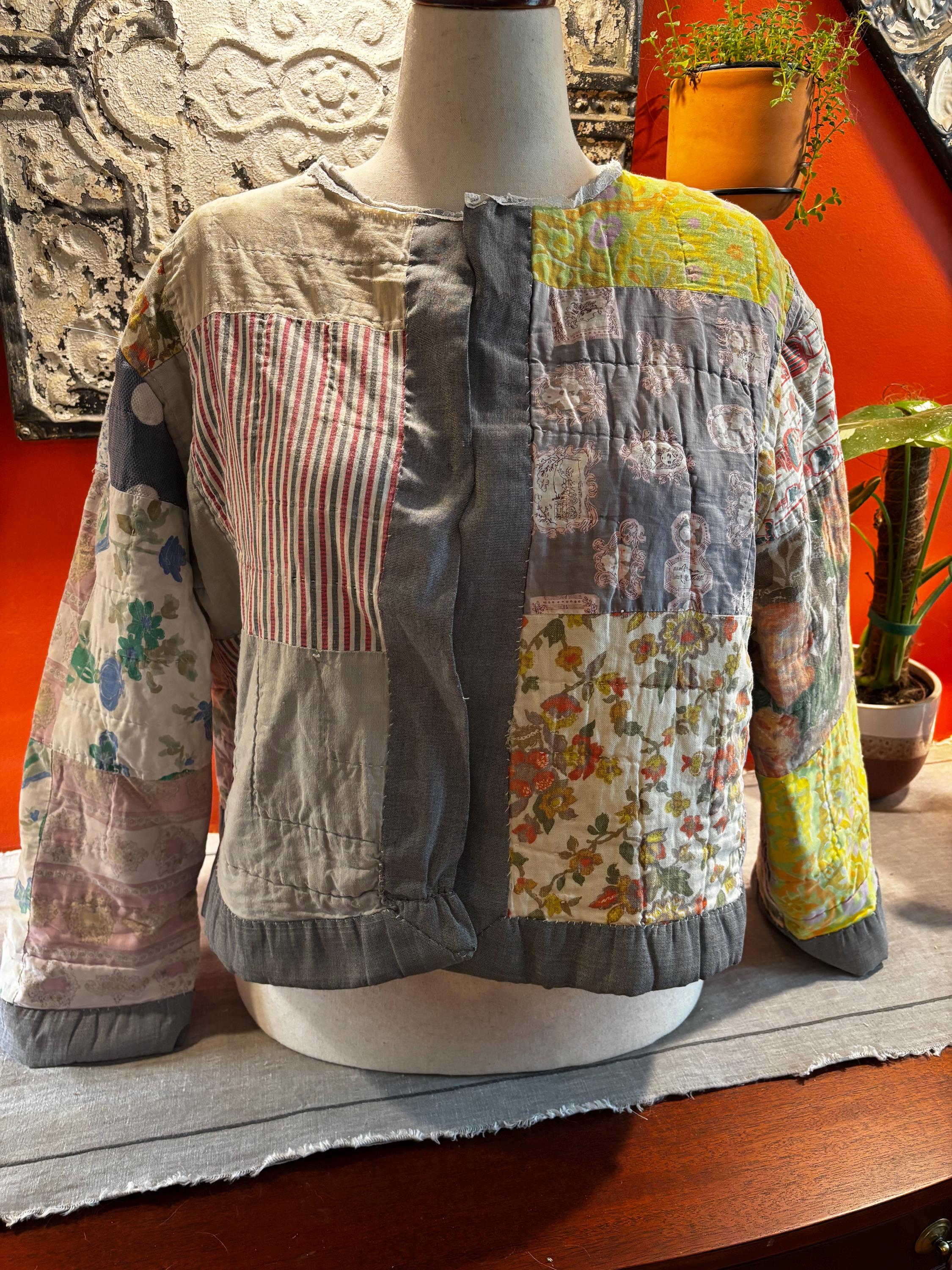 Vintage Quilt Jacket – Handmade Patchwork Coat, One of a Kind