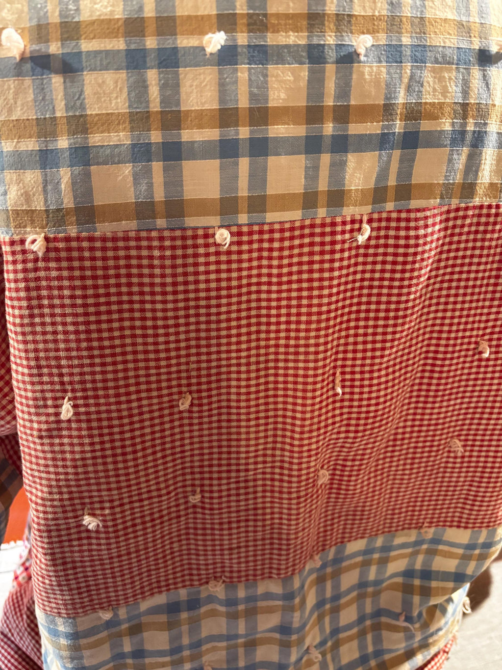 Vintage Patchwork Quilt Jacket: Handmade Checks Gingham, One of a Kind
