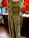 Apron style side tie wrap maxi dress made from repurposed sari “Isadora” xs-m