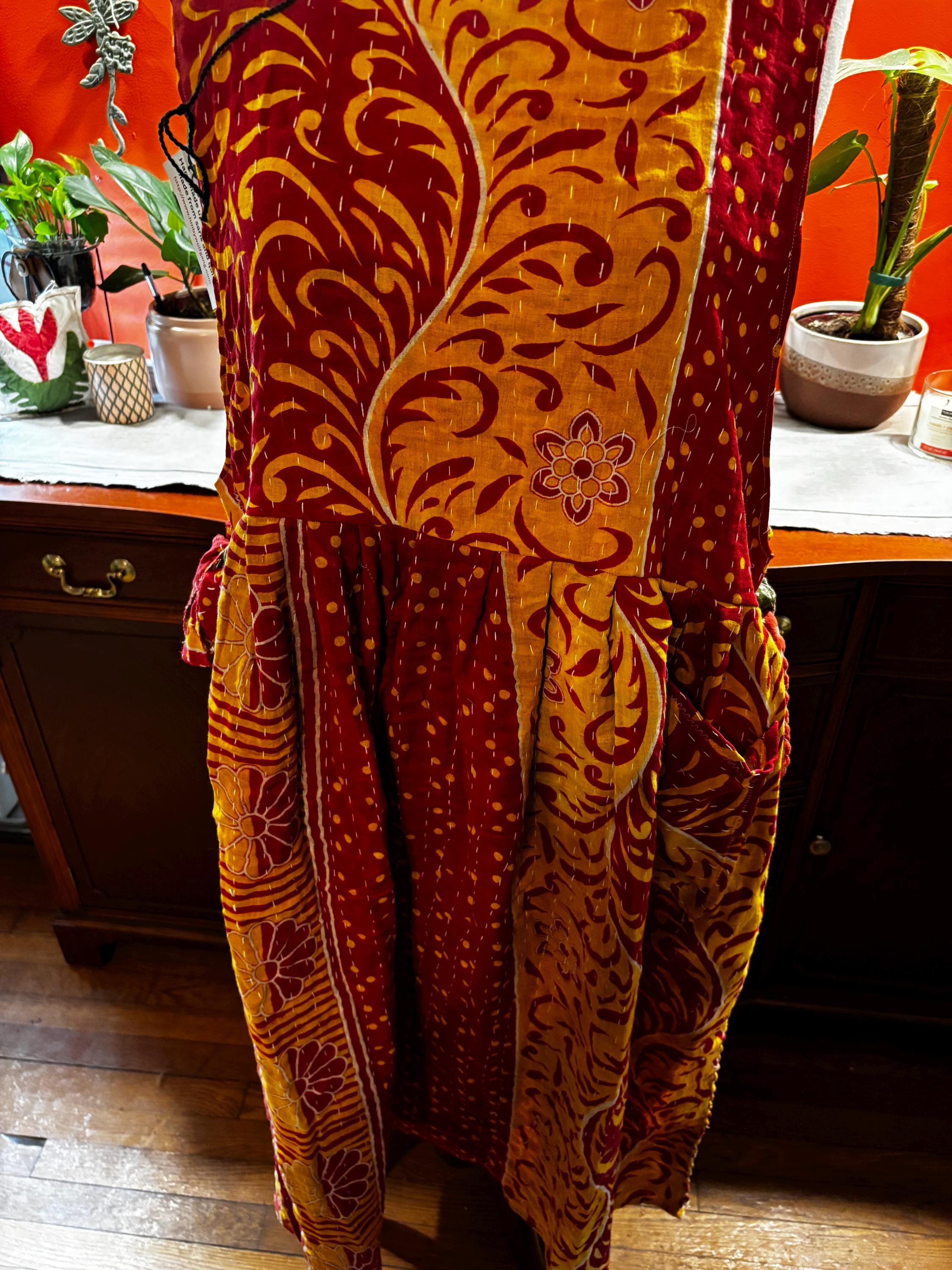 Handmade Recycled Sari Wrap Maxi Dress Carmen – Maxi, L-XXL Fit