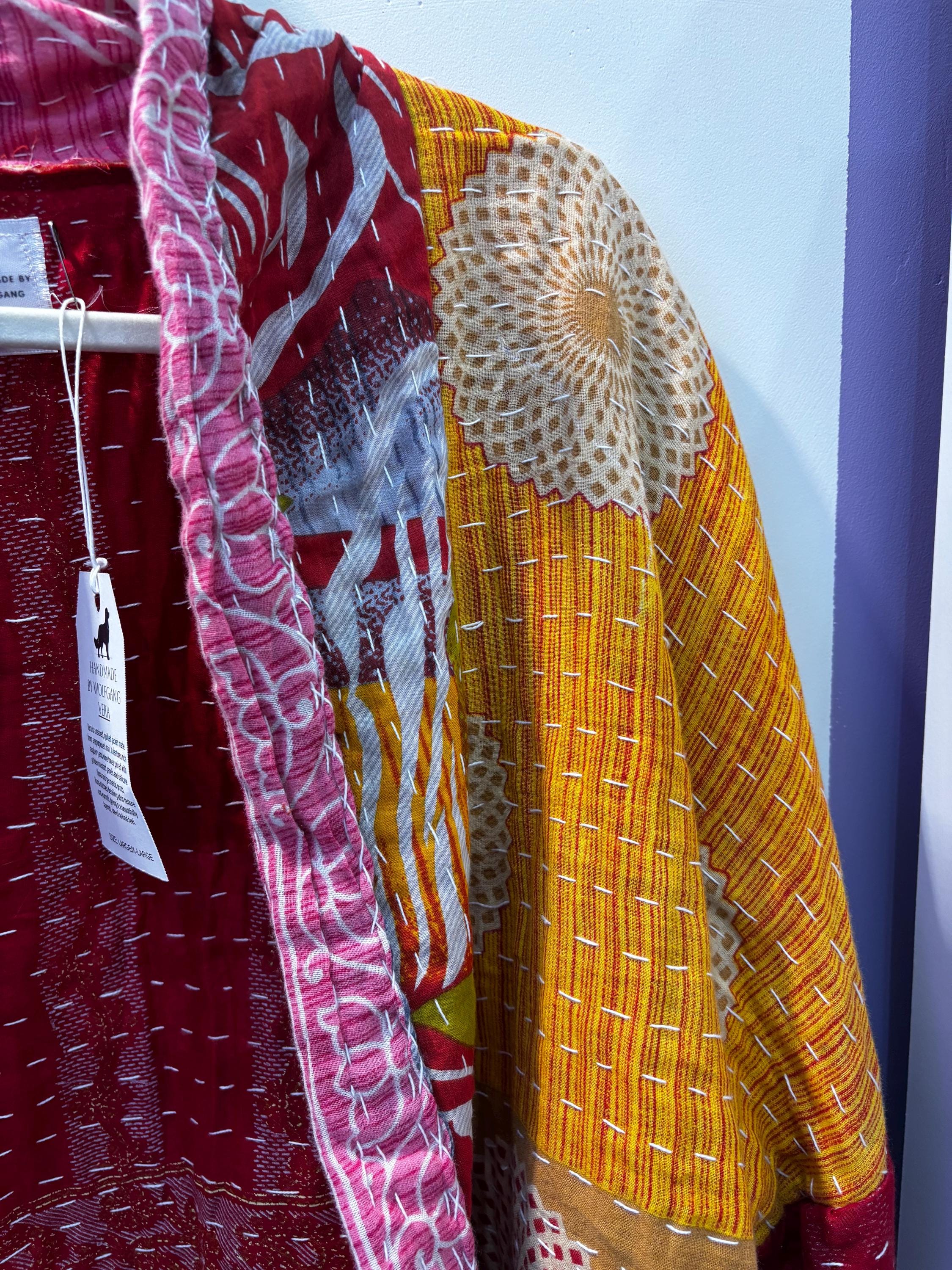 Handmade Patchwork Kantha Style Jacket - Oversized Medium/Large - Hannah