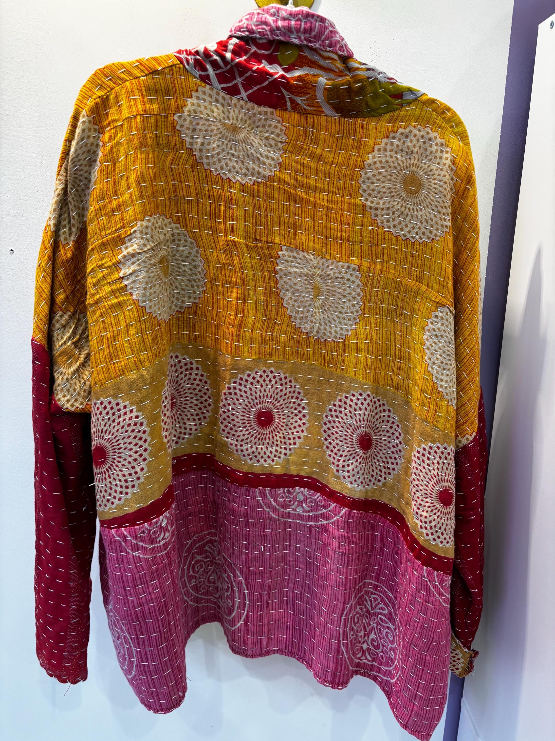 Handmade Patchwork Kantha Style Jacket - Oversized Medium/Large - Hannah