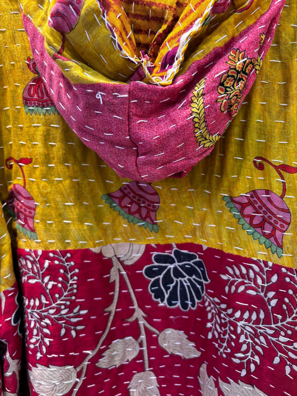 Handmade Patchwork Kantha Style pullover Jacket - Oversized Medium/Large - Kate