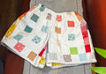 Repurposed handmade patchwork quilt shorts, waist size 28-38inches