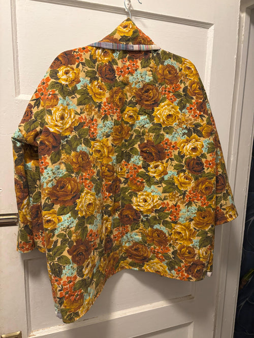 1970s Vintage Quilt Jacket: Handmade Patchwork Kim Coat