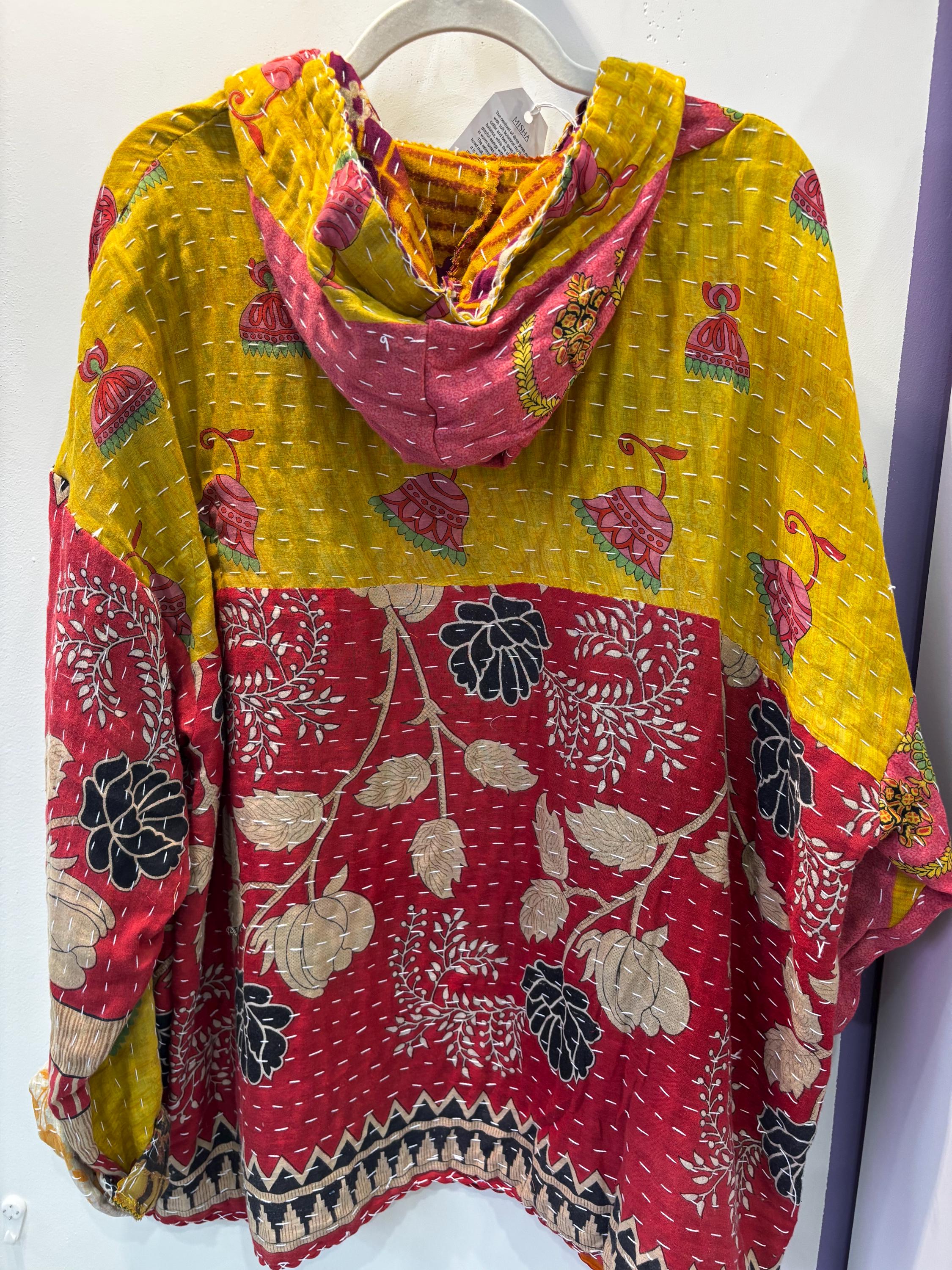 Handmade Patchwork Kantha Style pullover Jacket - Oversized Medium/Large - Kate